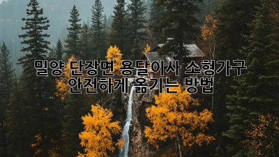 밀양 단장면 용달이사: 소형가구 안전하게 옮기는 방법