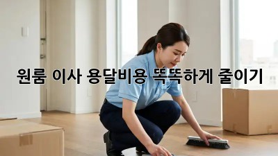 원룸 이사, 용달비용 똑똑하게 줄이기!